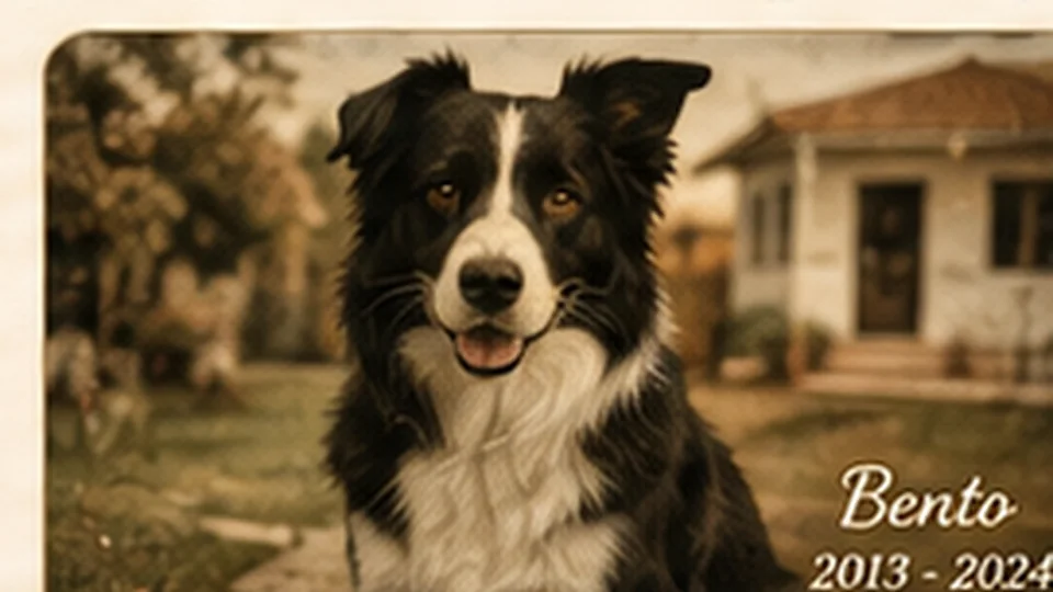 Border Collie em quintal de casa brasileira