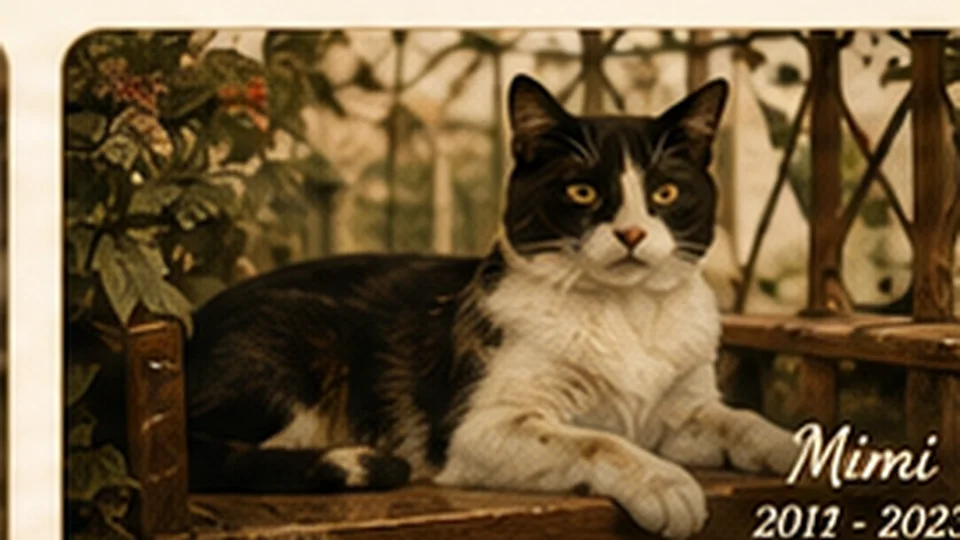 Gato em fotografia antiga de família